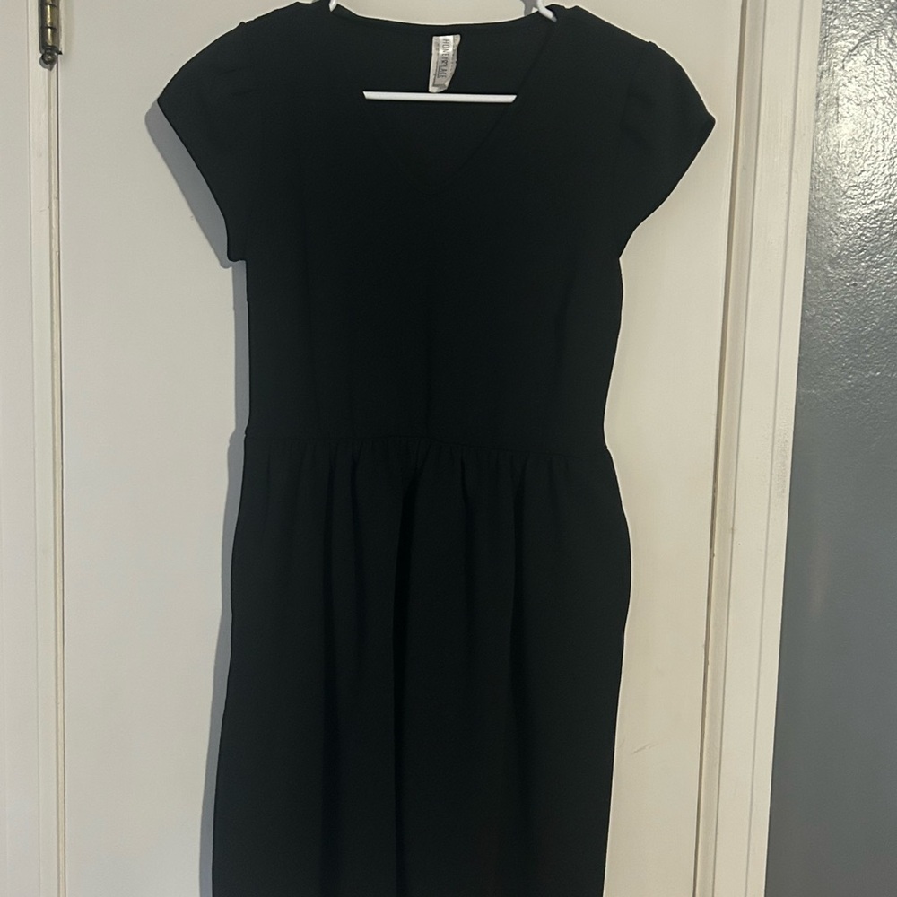 Honey and Lace Black Pleated Midi Dress